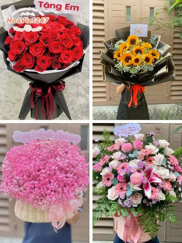 Mẫu hoa đa dạng tại shop hoa tươi