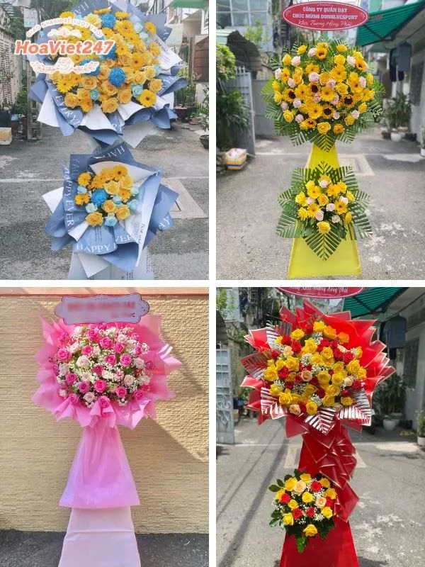 Hoa khai trương nhiều màu sắc